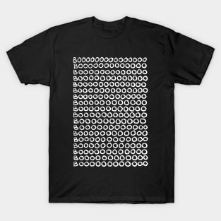 Boo Pattern Design Black and White T-Shirt